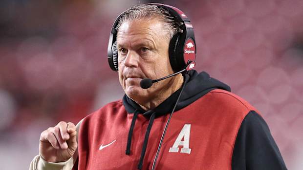 Razorbacks coach Sam Pittman on sidelines against Florida International